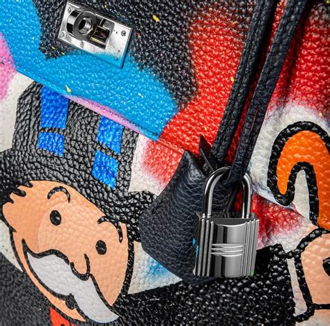 graffiti hermes purse|The Alec Monopoly Birkin: Melding Pop Art and Fashion.